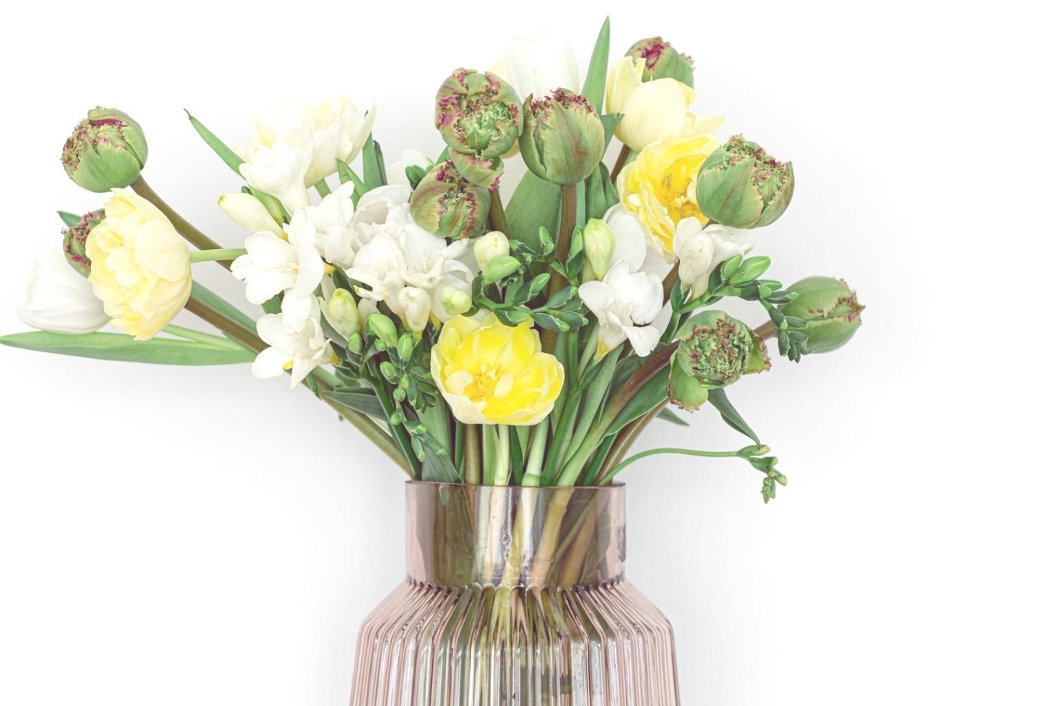 Close-up of precise flower stem cutting technique demonstration